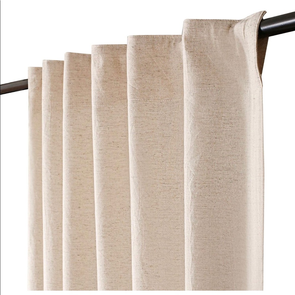 One Linen Cotton Tab Top Curtain Panel - 54”Wx108”L new in package